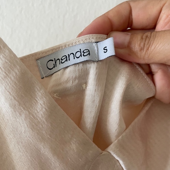 Long Satin Dress - Champagne Sz S - Picture 4 of 15